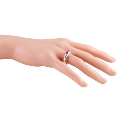 silverring med rubinröda cubic zirkonia-1