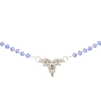 halsband av silverringar lavendel