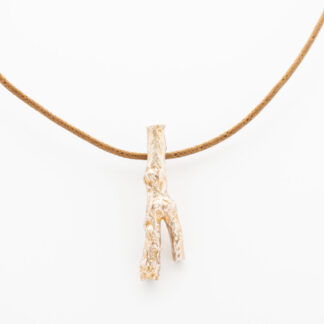 läderhalsband silvergren